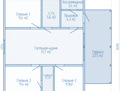 Проект дома ОД1-79-90 Проект дома ОД1-79-90